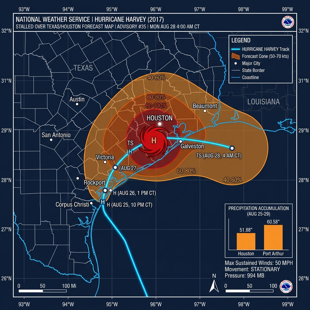 Hurricane Harvey NWS Forecast Track