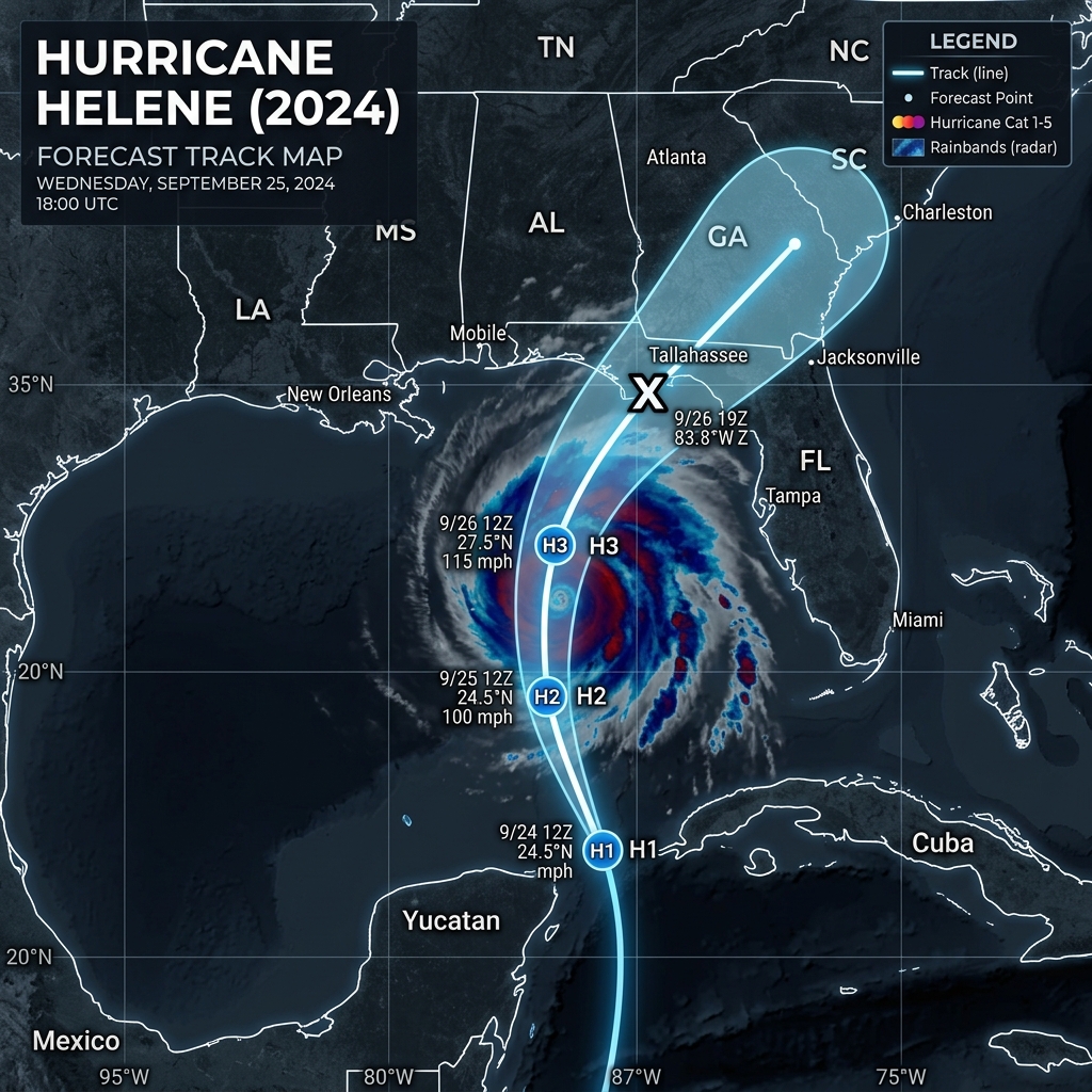 Hurricane Helene NWS Forecast Track