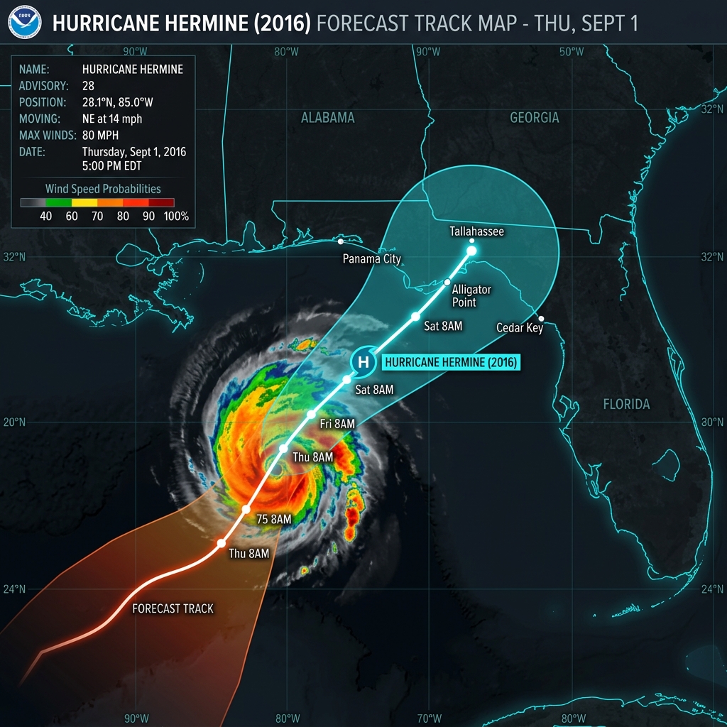 Hurricane Hermine NWS Forecast Track