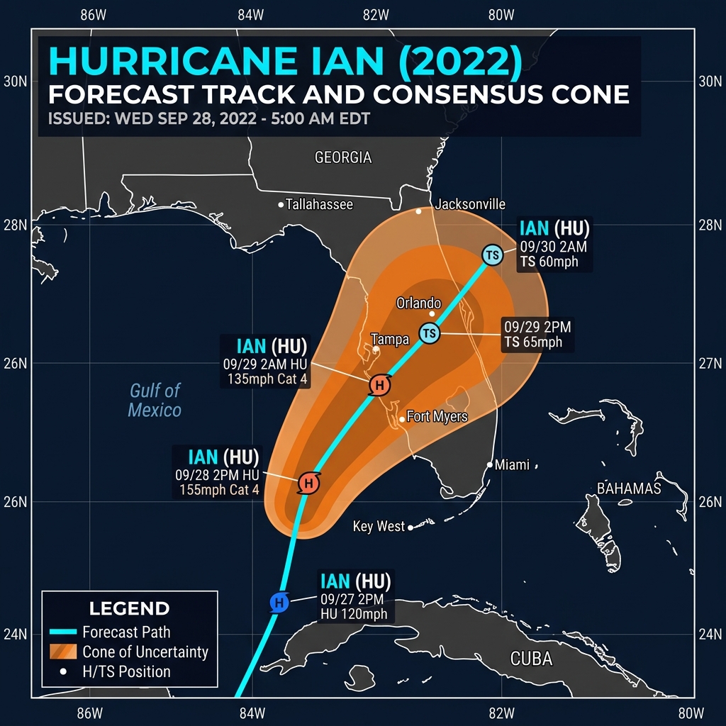 Hurricane Ian NWS Forecast Track