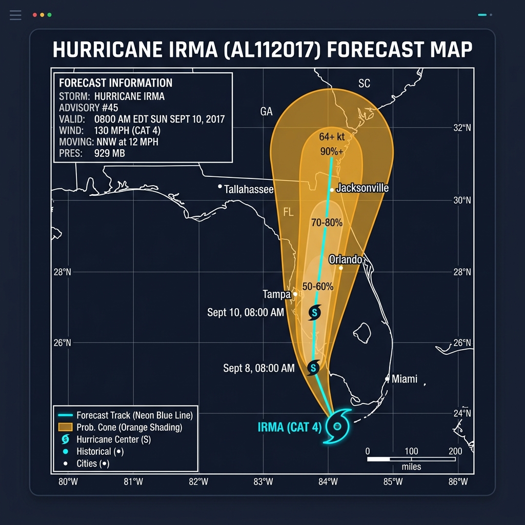 Hurricane Irma NWS Forecast Track