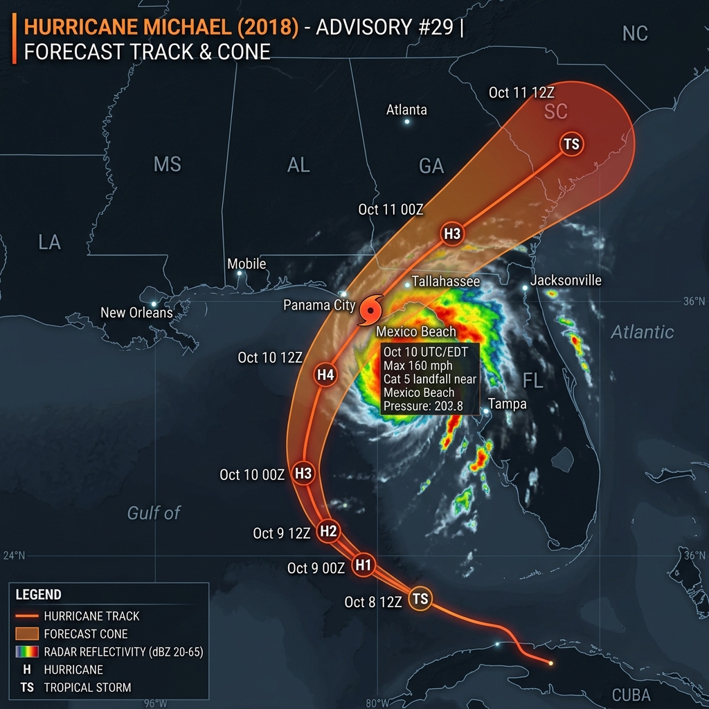 Hurricane Michael NWS Forecast Track
