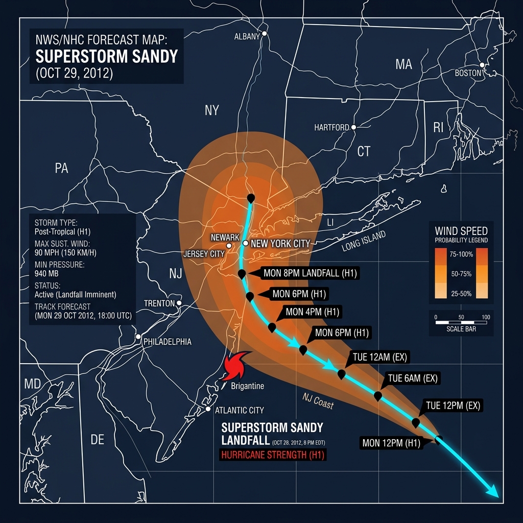 Superstorm Sandy NWS Forecast Track